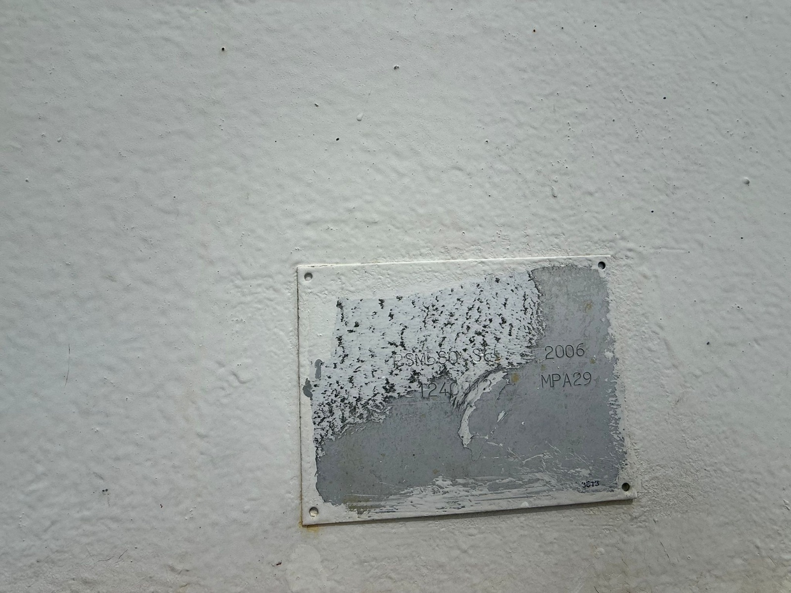 Palfinger Marine nameplate showing year 2006 and model MPA29