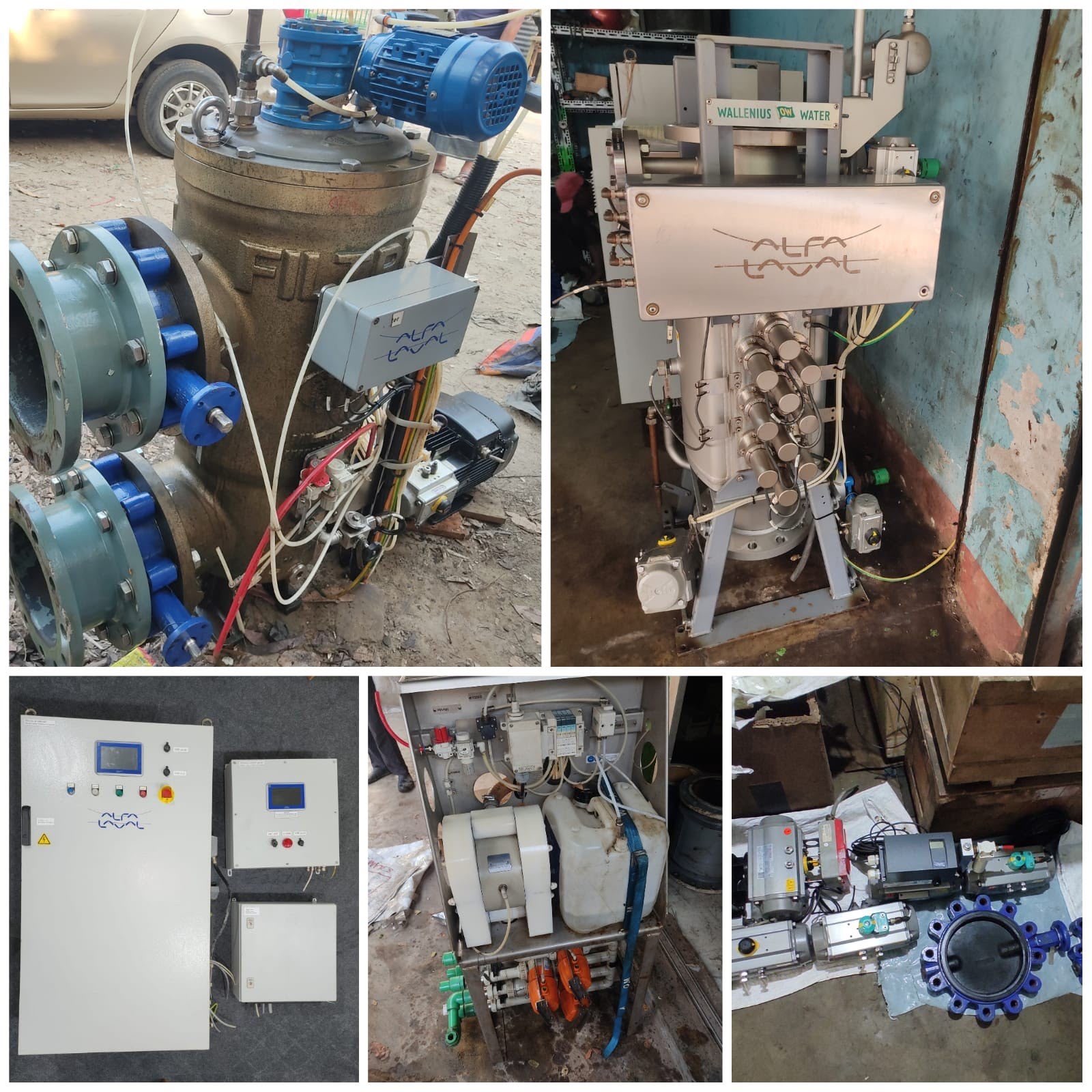 System overview — filter, reactor, control panels and valves