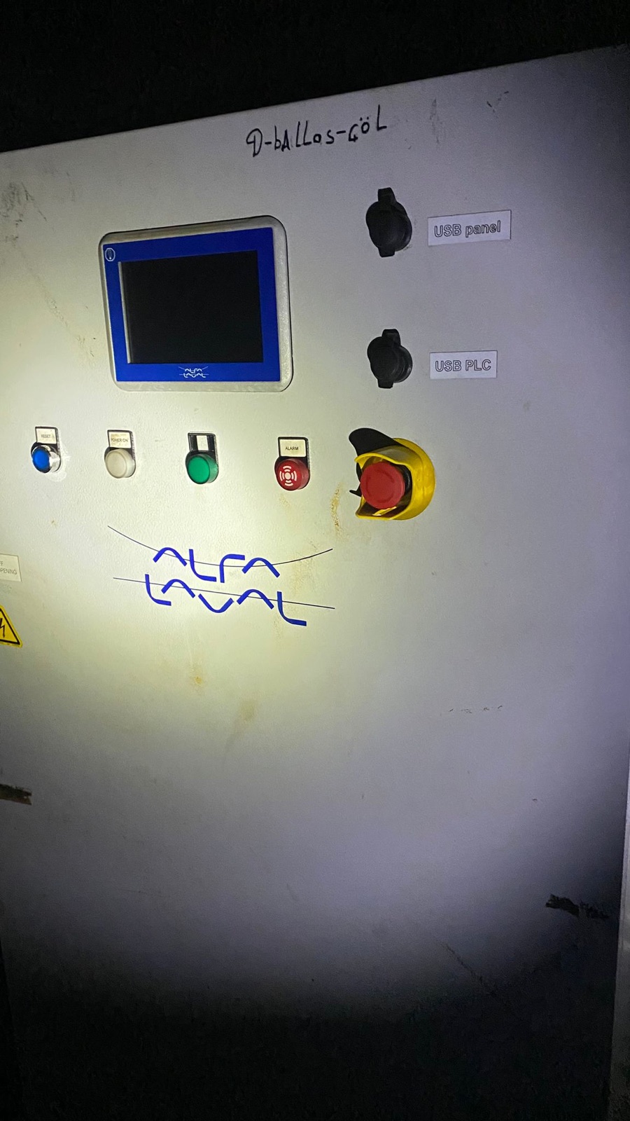 Alfa Laval control panel with HMI