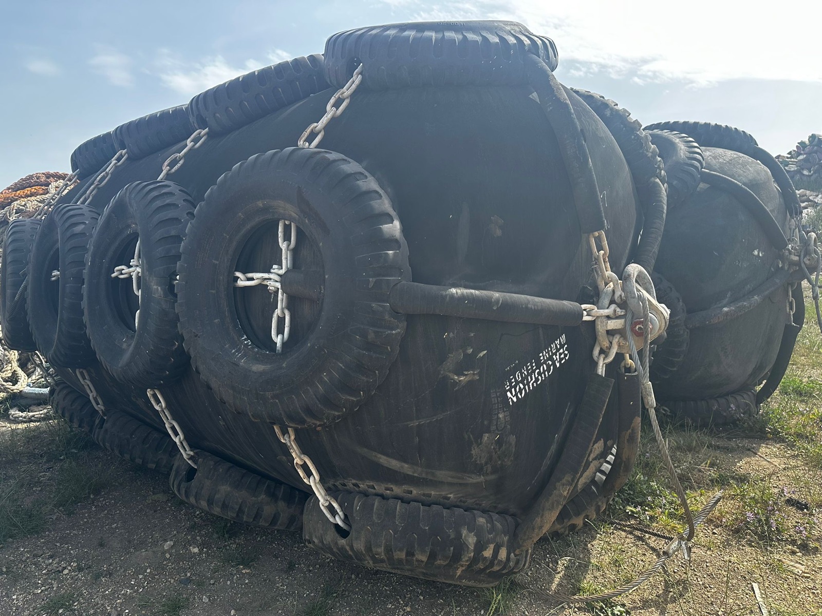 Multiple Sea Cushion pneumatic fenders in stock